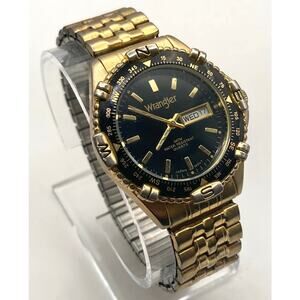 Wrangler Hero Mens Watch 37mm - Fresh Battery - Date Day Expandable Band WR 3ATM